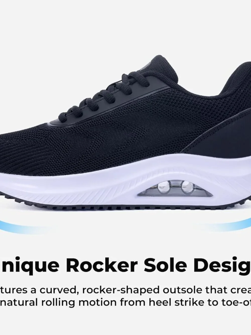 Women's Black Arch Support Walking Shoes Plantar Fascistic Sneakers